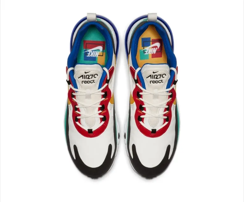 Оригинальные подлинные мужские кроссовки для бега Nike Air Max 270 React, трендовая спортивная обувь для улицы, новинка, кроссовки для тренировок, AO4971-002