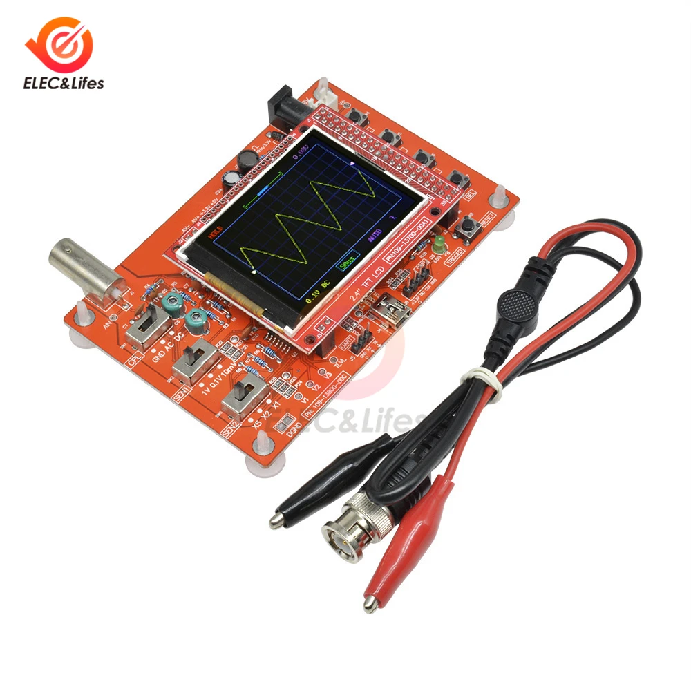 Мини-портативный цифровой осциллограф DIY Kit ARM Cortex-M3 12 бит TFT осциллограф 10:1 зонд тестовый зажим DIY акриловый чехол