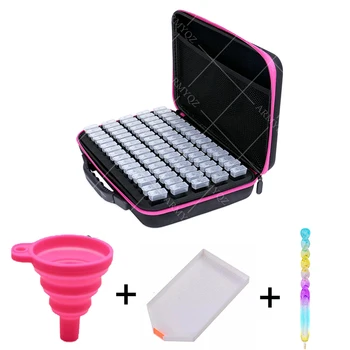 

/80 Bottles Diamond Painting Box Tool tray Container Storage Box Carry Case Holder Hand Bag Zipper Diamond Accessories