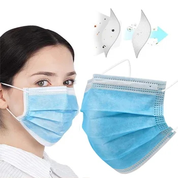 

Disposable Face Mask For Home Office 3-Ply Breathable Comfortable Filter Safety Mask For Allergy/Asthma/Travel 50 Pcs / 100 Pcs