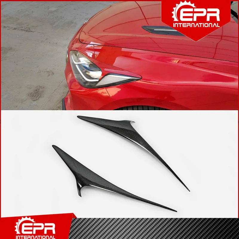 For Kia Stinger Carbon Fiber Eyelid Glossy Eyebrow Bumper Headlight Cover Racing Body Kit | Автомобили и мотоциклы