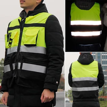 

Safety Vest Reflective Driving Jacket Night Security Waistcoat with Pockets KQS8