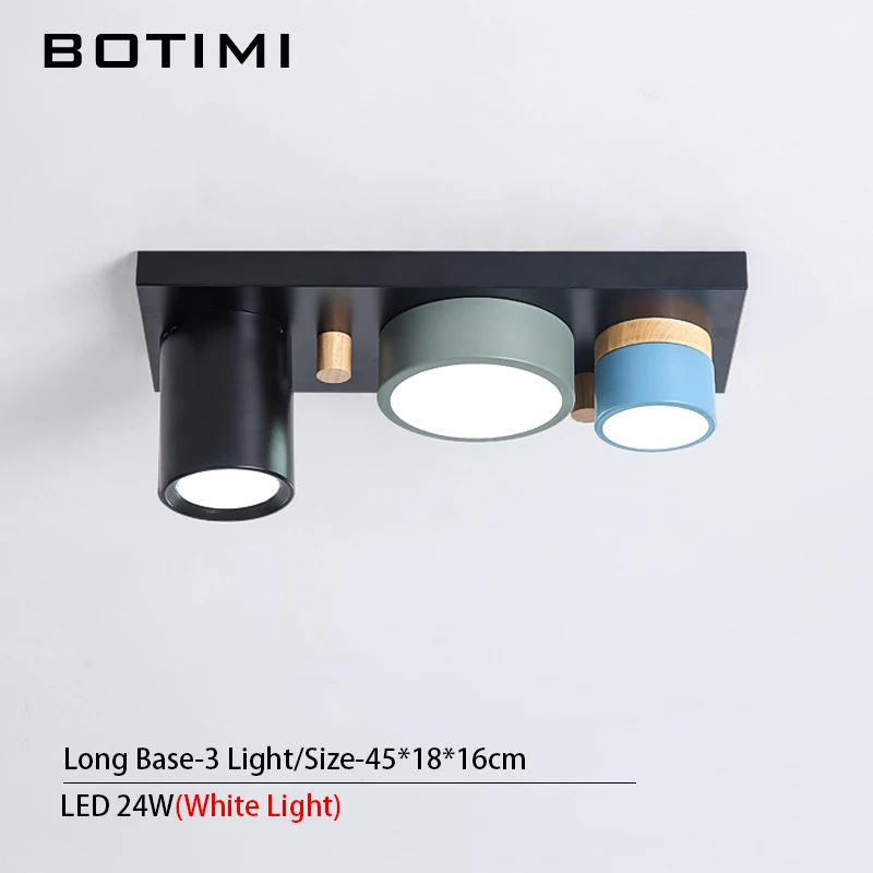 Long-3 Light BOTIMI Необычные цилиндрические потолочные светильники для гостиной, современные круглые потолочные светильники для спальни, Черное длинное комнатное освещение - Цвет корпуса: Long-3 Light