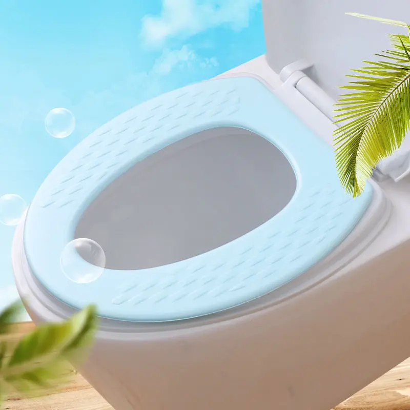 

2 Pieces Toilet Seat Cover Home Decoration Toilet Ferrule Antibacterial Thicken Toilet Seat Cover Four Season Universal WC Pad