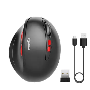 

Rechargeable Wireless Mouse Ergonomic Optical 2.4G 1200/1600/2400DPI Light Wrist Healing Vertical Mice with USB Charge Cable
