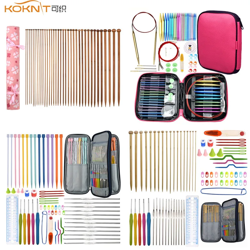 

KOKNIT Knitting Needles For Beginner Sweater Crochet Hooks Set DIY Craft Sewing Accessories Yarn Weave Knitting Needles Hook Kit