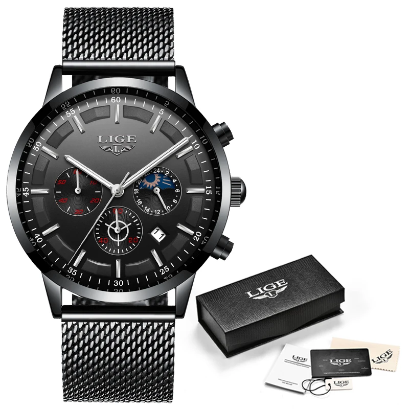 2022 New LIGE Watches Men quartz Top Brand Analog Military male Watches Men Sports army Watch Waterproof Relogio Masculino+Box 