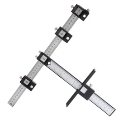 Drillpro – poinçon de gabarit de matériel d'armoire ABS, localisateur de perceuse, Guide de forage, perçage du bois, chevilles, trous, outils de règle de scie 