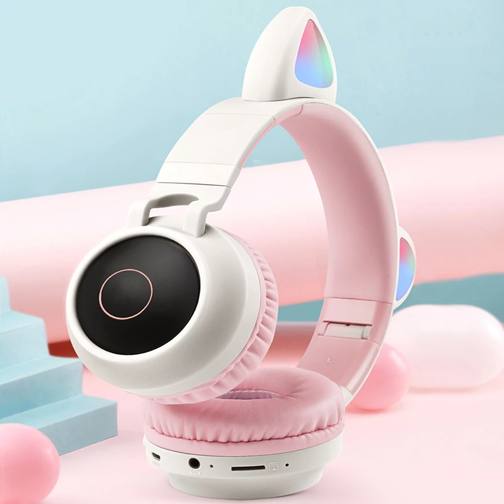 Bluetooth гарнитура с кошачьими ушками цветная поддержкой 5 0|Наушники и гарнитуры| |