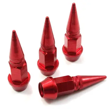 

4 pcs Red Spike Wheel/Tire Valve Stem Car-Truck Air Valve Caps Covers