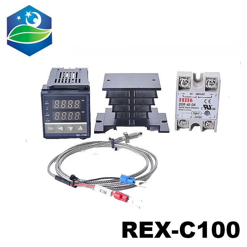 REX-C100 REX C100 термостат + реле 40DA SSR K термопара 1 м Зонд RKC цифровой PID регулятор
