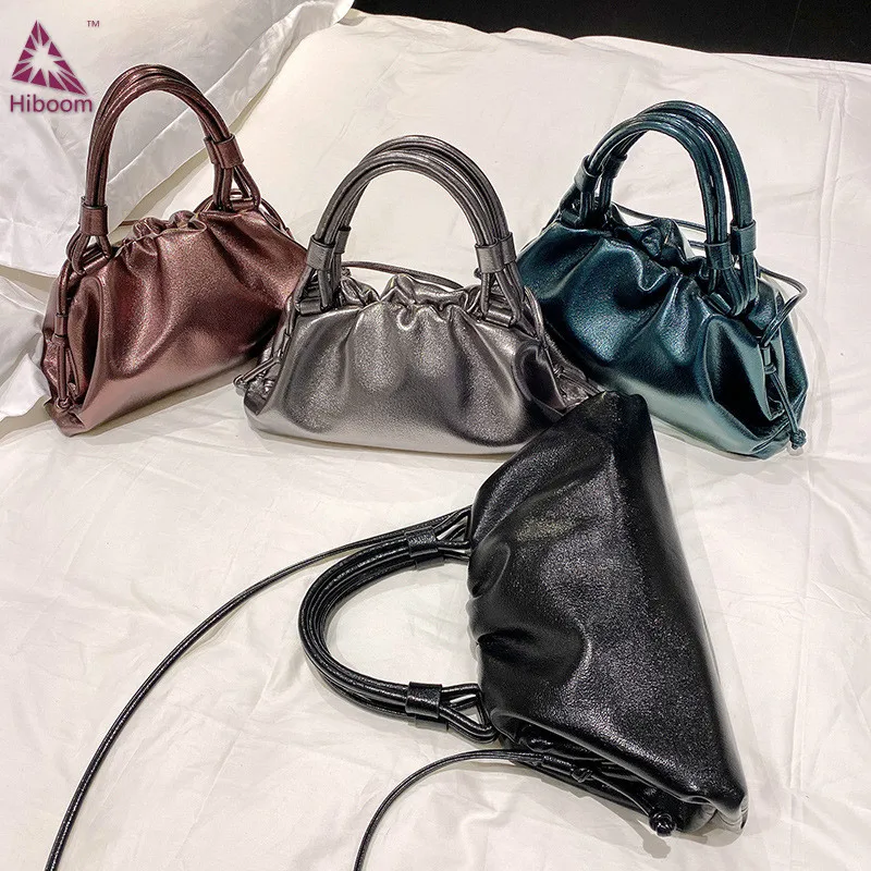 

Hiboom 2020 Fashion Portable shoulder Bag Messenger Cloud Bags Genuine Leather Handbags Cowhide Women Handbags