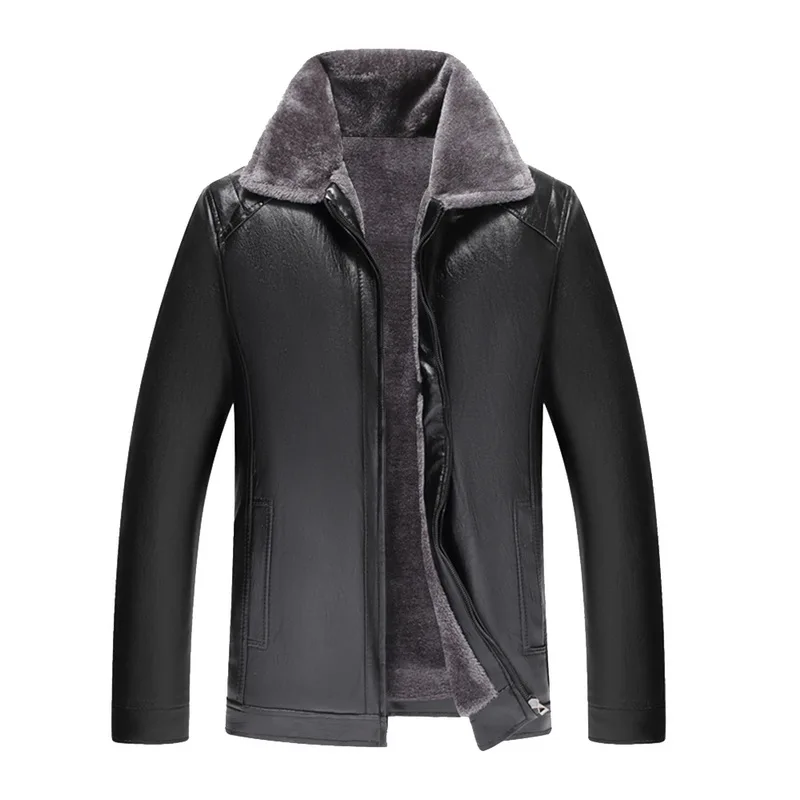 Винтажные куртки мужские флисовые с отложным воротником замшевые куртки, повседневная одежда куртка-бомбер ветровка Veste Homme куртки мотоциклиста - Цвет: Black
