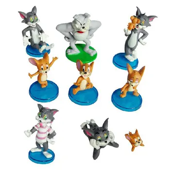 

9pcs/set 3-8cm Anime Cartoon Tom Jerry PVC Action Figures Cat Mouse Models Gift For Kids