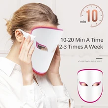 Антивозрастная фотонная электрическая светодиодный маска для лица, терапевтический светильник, маска, инструмент для красоты кожи, три цвета, красный, синий, оранжевый, уменьшение морщин, акне