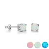 Classic Opal Earrings for Women 925 Sterling Silver Stud Earrings Round Small Earrings Christmas Gift 1