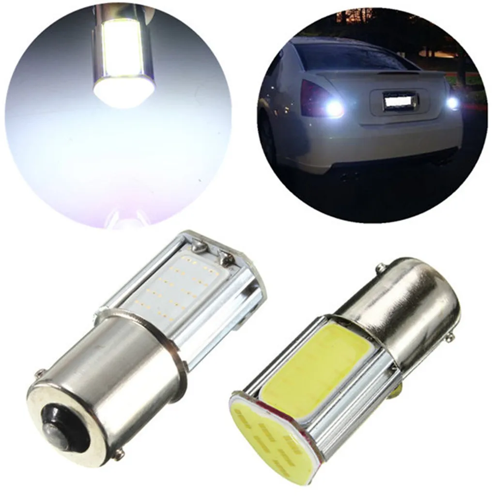 2x High Power Cool White 1156 Ba15s 4 COB LED Car Turn Signal Rear Lights Bulbs Lamps DC 12V