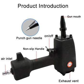 

Pneumatic Air Punch Gun 3.0-6.5mm Hole Punching Tool Metal Iron Plate Pierce Machine