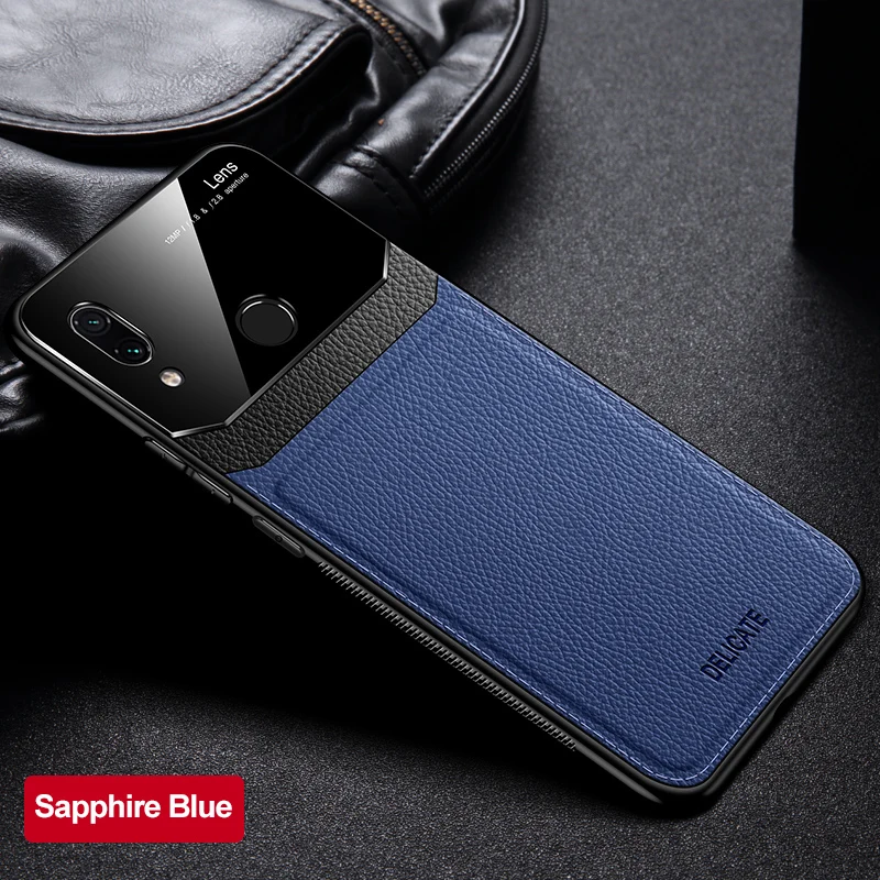 I coque чехол для Xiaomi Redmi Note 7 Pro Note7 на кожаном зеркальном стекле Силиконовый