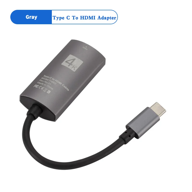 Gray Asunflower зеркальный адаптер для MacBook ультра чистый USB 3,1 type C к HDMI кабель для samsung S8 S9 - Цвет: Gray