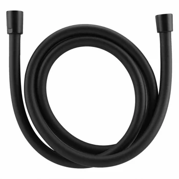 

Smooth Matt Black PVC Flexible Shower Hose Replacement With Brass Connectors Shower Systems Accessories