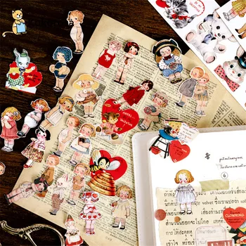 

Eight Decorative Craft Scrapbooking Stickers Set, Creative Clothes Stickers, The Paper Doll Mate