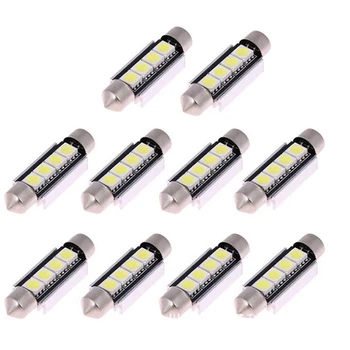 

100PCs Canbus Auto License Plate Reading Interior Dome Lamp Festoon 5050 4 SMD 41mm LED Bulb C5W C10W Car Styling Light 12V