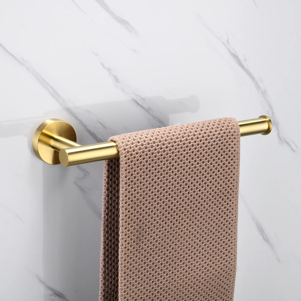 Bathroom Hardware Accessories Brushed Gold Stainless Steel Toilet Paper Holder Wall Hook Towel Holder Rack Kitchen Organizer Bathroom WC Accessories
