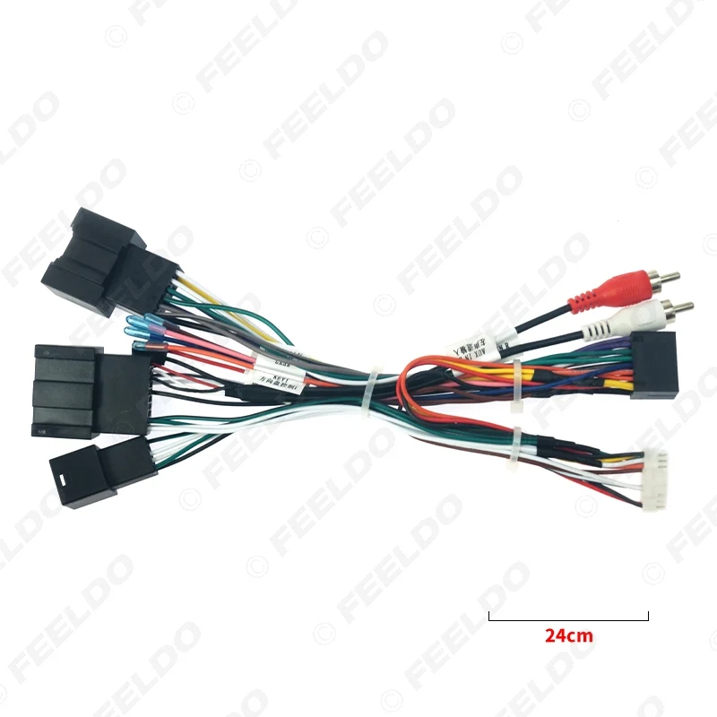 FEELDO Car Audio 16pin Wiring Harness With Canbus Box For Chevrolet Sail 3 Aftermarket Stereo Installation Wire Adapter