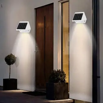 

4LED Fence Lamp Solar Powered Plastic Stair Wall Light Outdoor Garden Decor