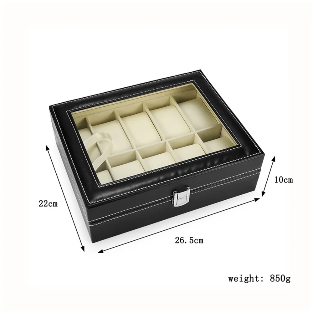 3/6/10/12 Сетки из искусственной кожи коробка для часов чехол профессиональный держатель Организатор для часы Jewelry Коробки чехол Дисплей лучший подарок