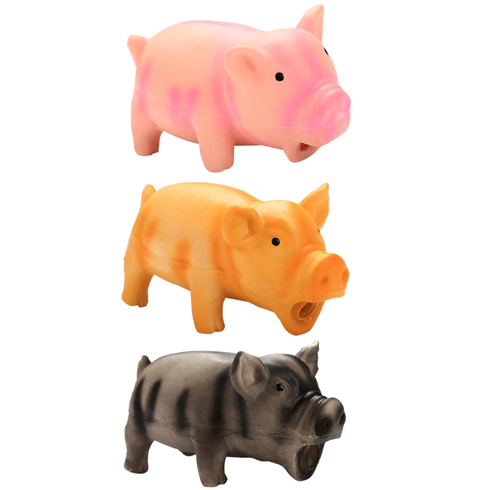 Lovely Animal Pig Shape Latex Chew Squeakers Puppy Dogs Grind Teeth Sound Playing Toys | Дом и сад