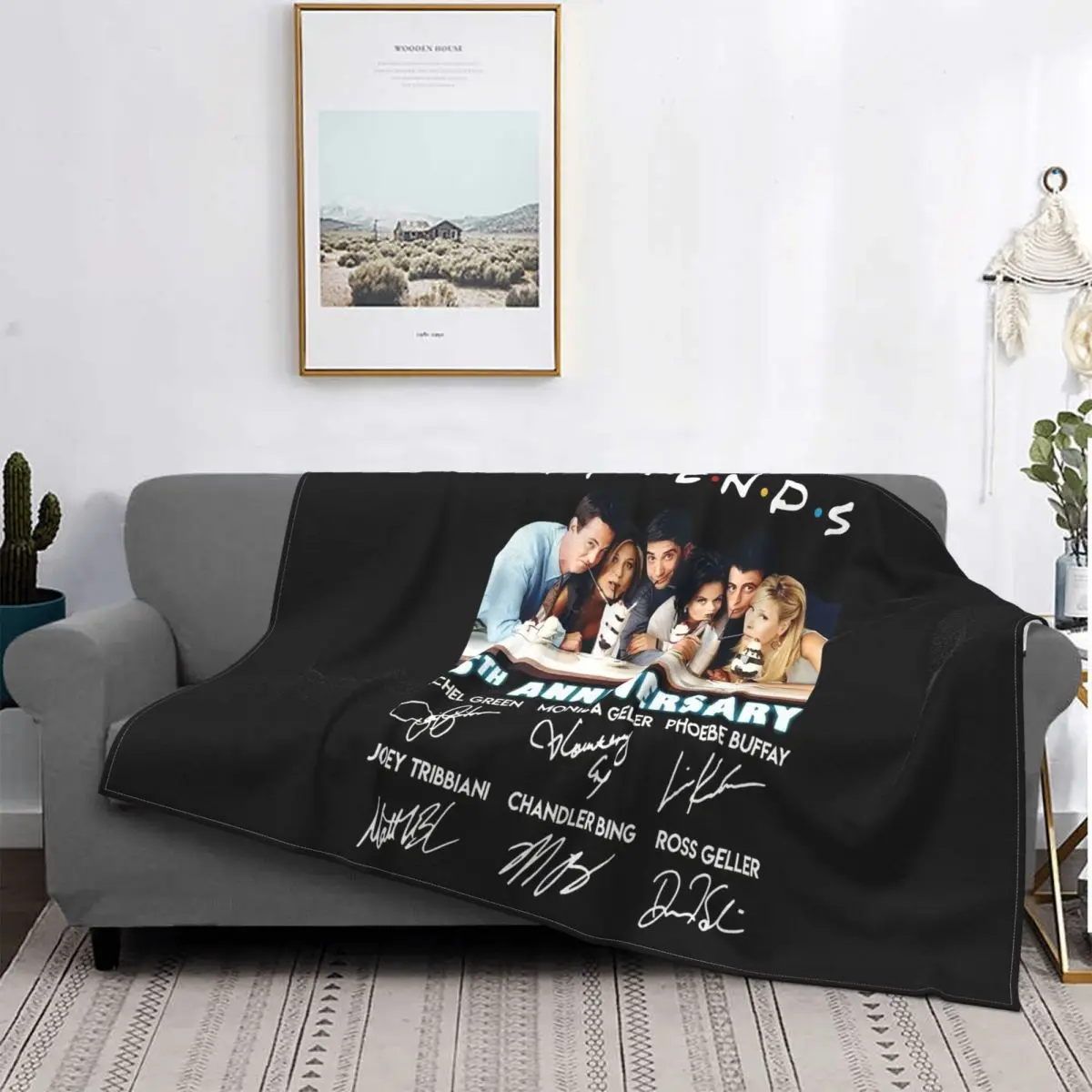 Friends 25Th Anniversary Tv Series Anime Solid Color Low Price Summer Style Tops Game Adult Breathable Child Flannel Blanket | Дом и сад
