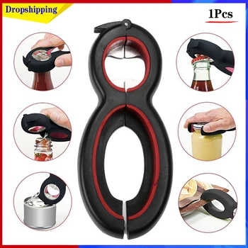 

Dropshipping 1Pcs 6-In-1 Multi Function Twist Bottle Opener, All In One Jar Gripper Can Wine Beer Lid Twist Off Jar Opener Claw