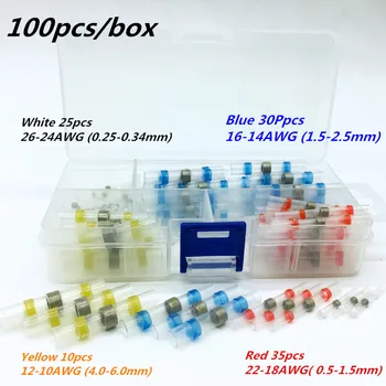 

50Pcs Electrical Wire Connectors Insulated Solder Sleeve Tube Heat Shrink Sorder Terminals Waterproof Butt Connectors