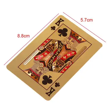 24k Gold Playing Card Poker Game Deck Gold Leaf Poker Suit Plastic Magic Waterproof Deck Of  Card Magic Water Gift Collection 5
