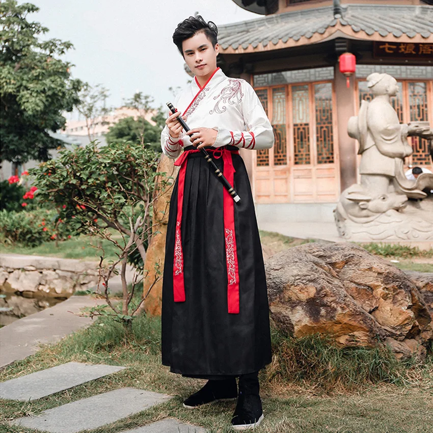 Женский и мужской костюм для танца Hanfu праздничный в китайском стиле винтажный