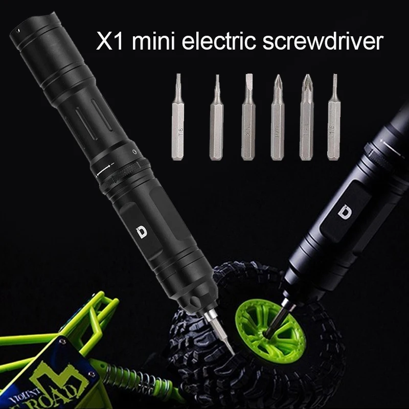 

Electric Screwdriver Aviation Aluminium X1 Home Appliances Repair Tool High Torque Low Noise Rechargeable Mini