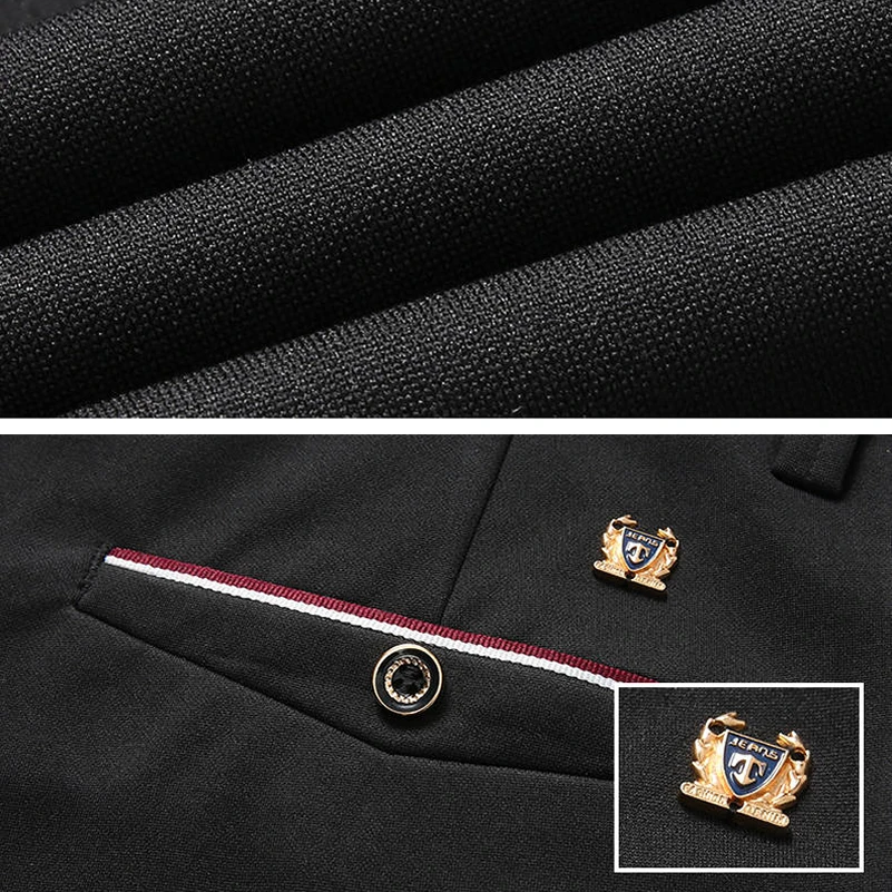 Fashion Suit Pants Mens Elegant Dress Pants Solid Men Leisure Suits Trousers Male Slim Fit Formal Black Blue