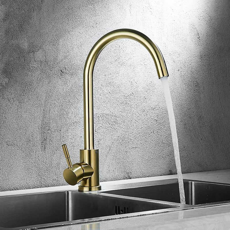 

Modern Gold Kitchen Faucet Brass for Cold and Hot Mixer Tap Sink Faucet Vegetable Washing Basin Brushed Kitchen Accessories