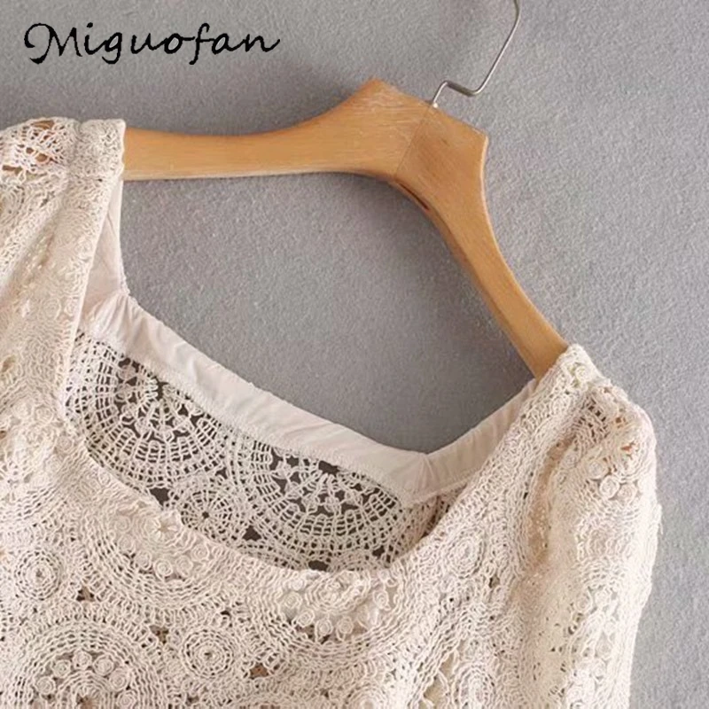 Miguofan женская блузка с вырезами рубашка на шнуровке укороченная Элегантная