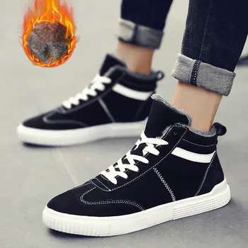 

Men Winter Snow Boots Warm Plush Lace Up Men's Boots High Quality Leather Casual Men Sneakers Winter Outdoor Male Work Boots