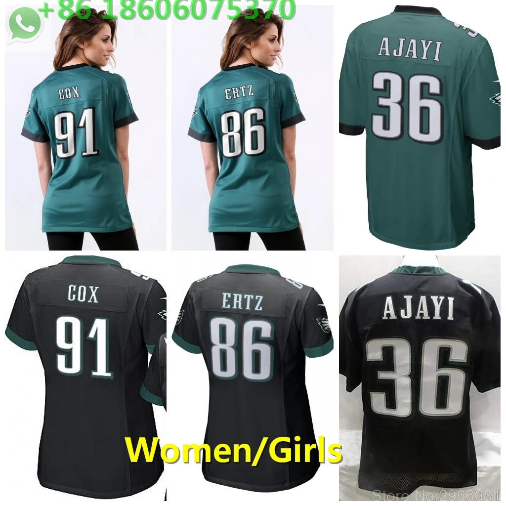 А+++ качественные женские 36 Jay Ajayi 86 Zach Ertz 91 fletcher cox Jersey Philadelphia