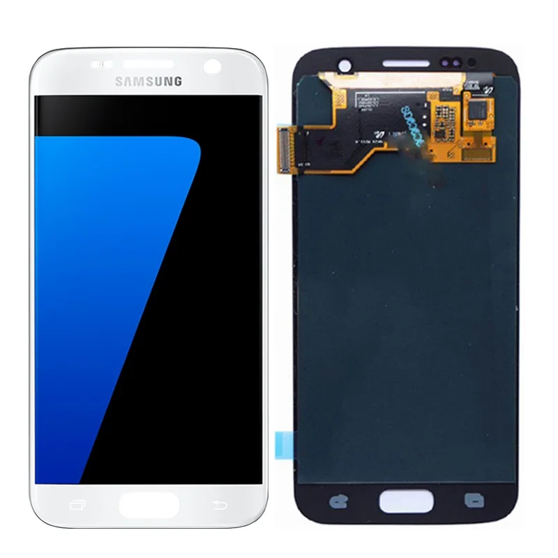 White l No frame 5,1 ''Супер AMOLED Сервисный пакет lcd с рамкой для SAMSUNG Galaxy S7 плоский дисплей G930 G930F сенсорный экран дигитайзер - Цвет: White l No frame