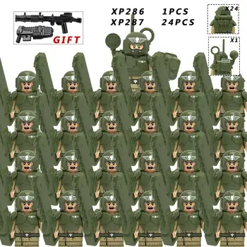 

KT1037 25PCS/Military Army City Police With Gun Heavily Mini Dolls MOC Action Figures Building Blocks figure toys