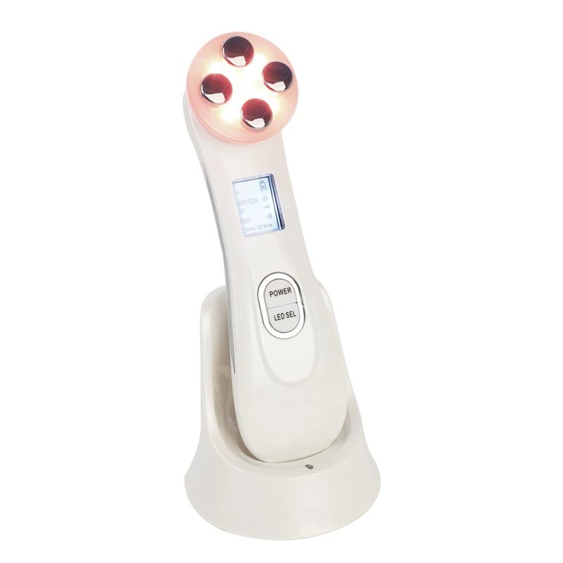  Eletric 5 in 1 LED Photon Therapy Facial Skin Lifting Rejuvenation Beauty Device Machine EMS Ion Mi