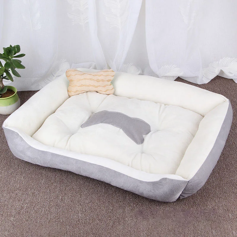 

Dog Bed Kennel Washable Pet Floppy Extra Comfy Plush Rim Cushion and Nonslip Bottom All Size Dog House