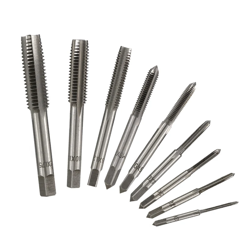 10x M12x1.75High Speed Steel HSS Screw Thread Metric Spiral Hand Tap Kit for CNC