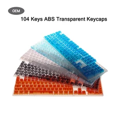 104 chaves transparentes abs keycaps teclado mecânico oem perfil não gravado backlight rgb personalizado em branco claro chave tampão mx interruptor