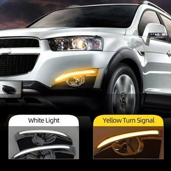 

CSCSNL 2Pcs For Chevrolet Captiva 2011 2012 2013 turn Signal Relay Car-styling LED DRL Daytime Running Lights with fog lamp hole
